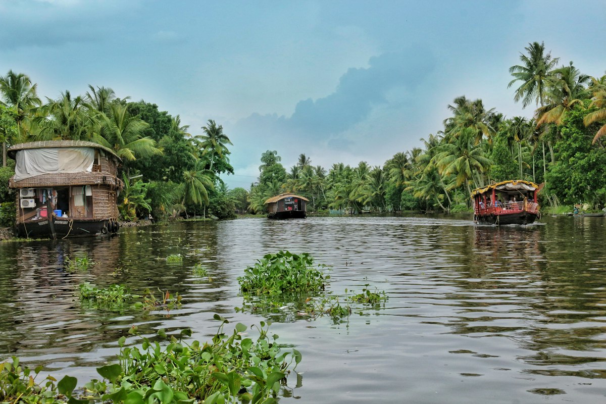 A traditional houseboat on the backwaters of Alappuzha